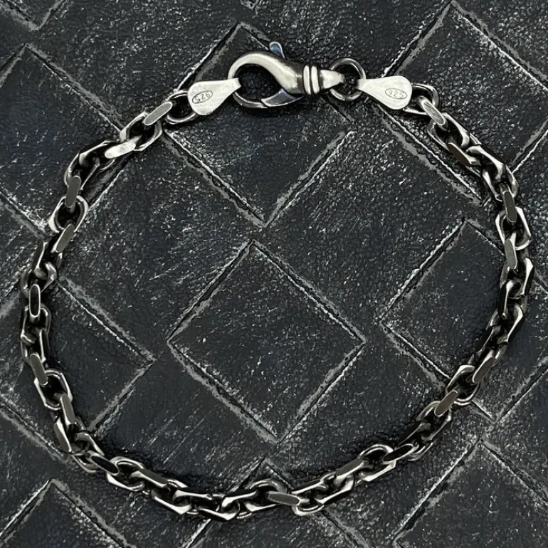 Ankarkedja Armband Oxiderat Silver - 4,2 mm