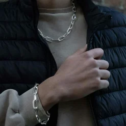 Ankarkedja Armband Spetsslipad Silver - 9,5 mm