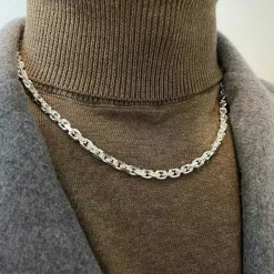 Ankarkedja Halsband Silver - 5 mm