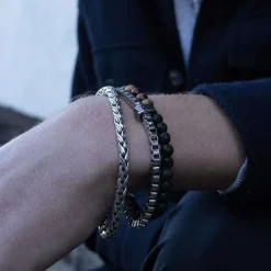 Armband Bead Tiger Eye / Lava Svart