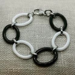 Armband Black & White Stål