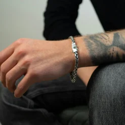 Armband Braided Oxiderat Silver