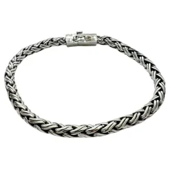 Armband Braided Oxiderat Silver