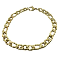 Armband Figaro Förgyllt Stål - 7 mm