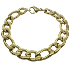Armband Figaro Förgyllt Stål - 11 mm