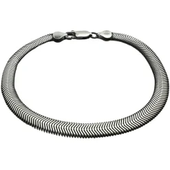 Armband Herringbone Cashmere Oxiderat Silver - 6,25 mm