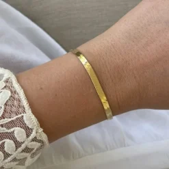 Armband Herringbone Förgyllt Silver - 4,2 mm