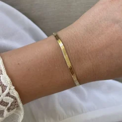 Armband Herringbone Förgyllt Silver - 3,5 mm
