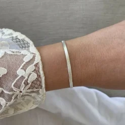 Armband Herringbone Sand Shimmer Silver - 3,5 mm