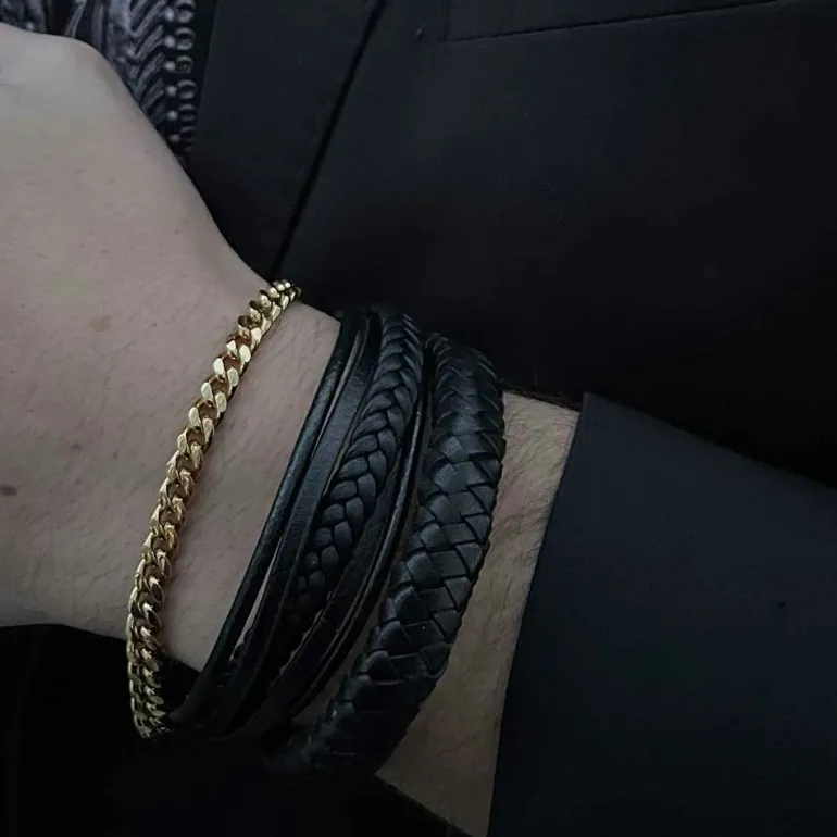 Armband Pansar Förgyllt Stål - 6,5 mm