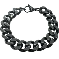 Armband Pansar Svart Stål - 12 mm
