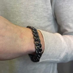 Armband Pansar Svart Stål - 12 mm