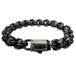 Armband Round Cool Skull Oxiderat Stål