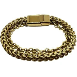 Armband Round Two-Line Förgyllt Stål