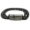 Armband Round Two-Line Oxiderat Stål