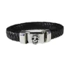 Armband Skull Läder & Stål