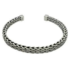 Armring Braided Oxiderat Silver