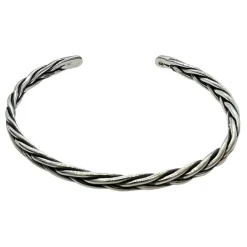 Armring Braided Oxiderat Silver
