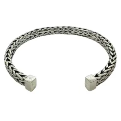 Armring Braided Oxiderat Silver