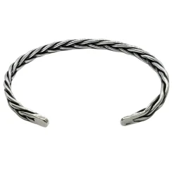 Armring Braided Oxiderat Silver