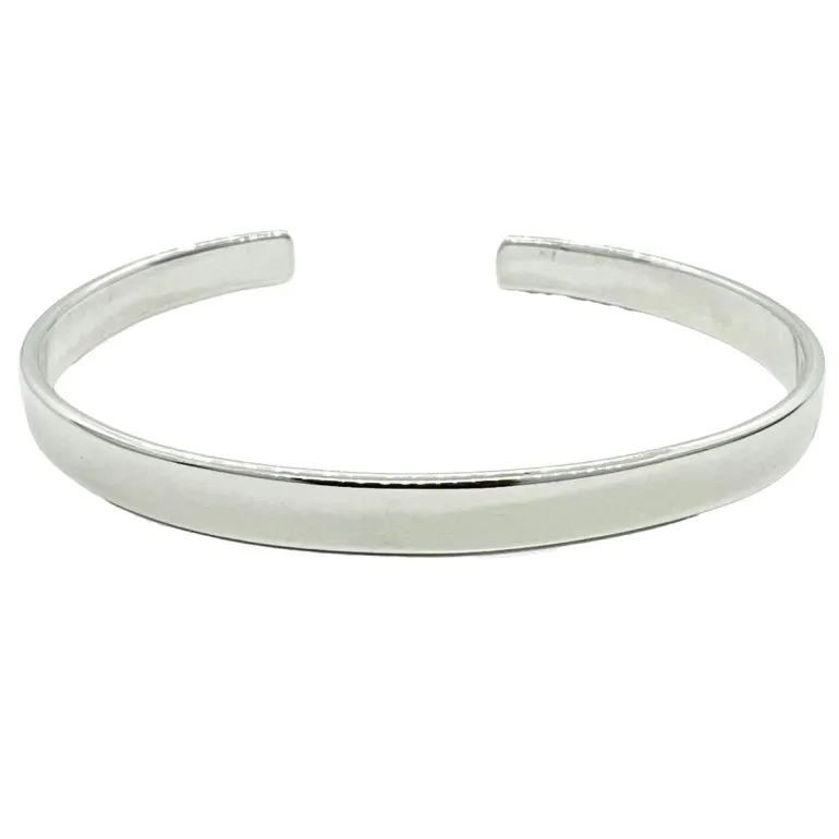 Armring Flat Silver - 6 mm