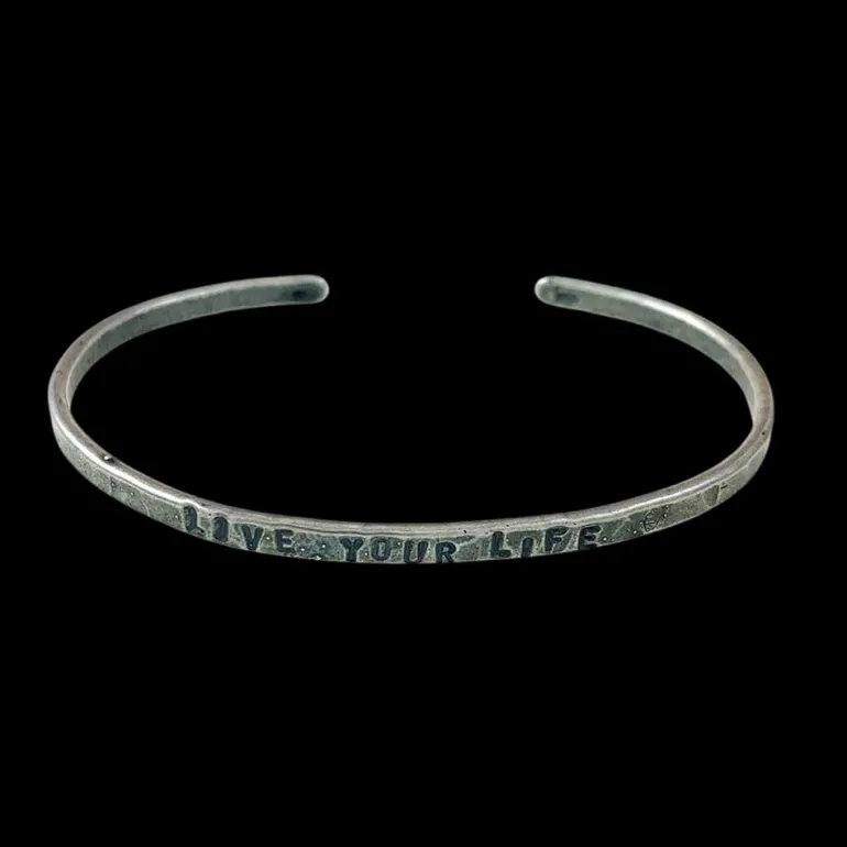 Armring Love Your Life Oxiderat Silver