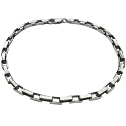 Boxlänk Armband Oxiderat Silver - 3,5 mm
