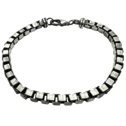 Boxlänk Armband Oxiderat Silver - 4,75 mm