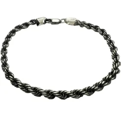 Cordellänk Oxiderat Silver 4,5 mm - Armband