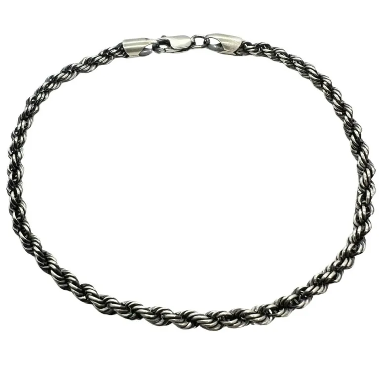 Cordellänk Oxiderat Silver 3,5 mm - Armband