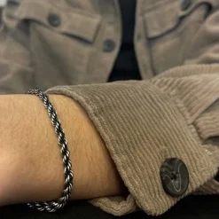 Cordellänk Oxiderat Silver 4,5 mm - Armband