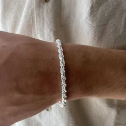 Cordellänk Silver Armband - 5 mm