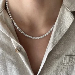 Cordellänk Silver Halsband - 5 mm
