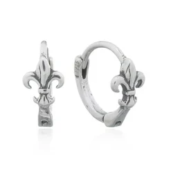 Creoler Fleur de Lis Oxiderat Silver