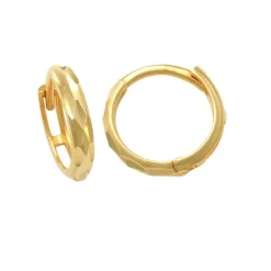 Creoler 18K Guld Diamond Cut - 10,8 x 2,2 mm