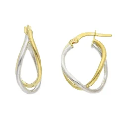Creoler 18K Vitguld/Guld - 10 x 15 mm