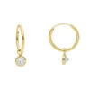 Creoler med cz-sten 18K Guld - 15 mm