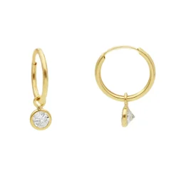 Creoler med cz-sten 18K Guld - 15 mm