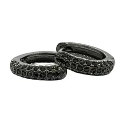 Creoler Pavée Black Sparkling Silver