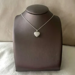 Diamanthänge Heart Vitguld 18K - 12 mm