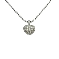 Diamanthänge Heart Vitguld 18K - 10 mm