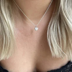 Diamanthänge Heart Vitguld 18K - 8 mm