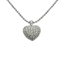 Diamanthänge Heart Vitguld 18K - 12 mm