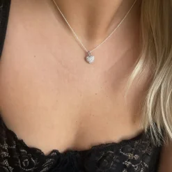 Diamanthänge Heart Vitguld 18K - 10 mm