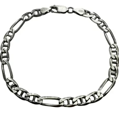 Figarolänk / Marinalänk Armband Oxiderat Silver - 5,6 mm