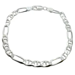 Figarolänk / Marinalänk Armband Silver - 5,6 mm