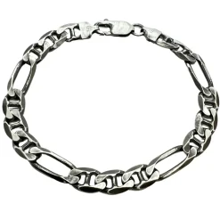 Figarolänk / Marinalänk Armband Oxiderat Silver - 7,5 mm