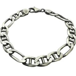 Figarolänk / Marinalänk Armband Oxiderat Silver - 8,7 mm