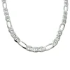 Figarolänk / Marinalänk Halsband Silver - 7,5 mm