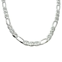 Figarolänk / Marinalänk Halsband Silver - 7,5 mm